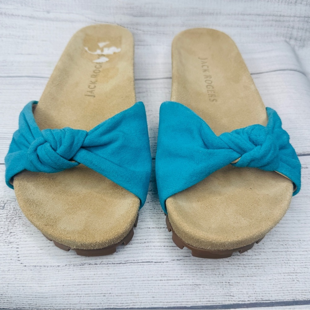 Jack Rogers Phoebe Knotted Comfort Slide Size 8  Aqua‎ - Picture 3 of 7